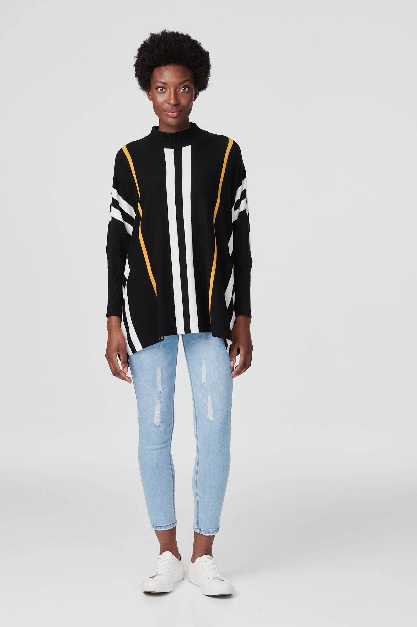 Vertical striped jumper outlet