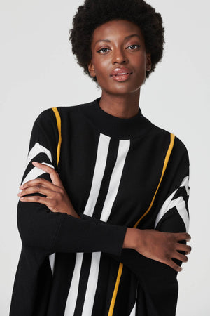 Vertical Striped High Neck Jumper Izabel London