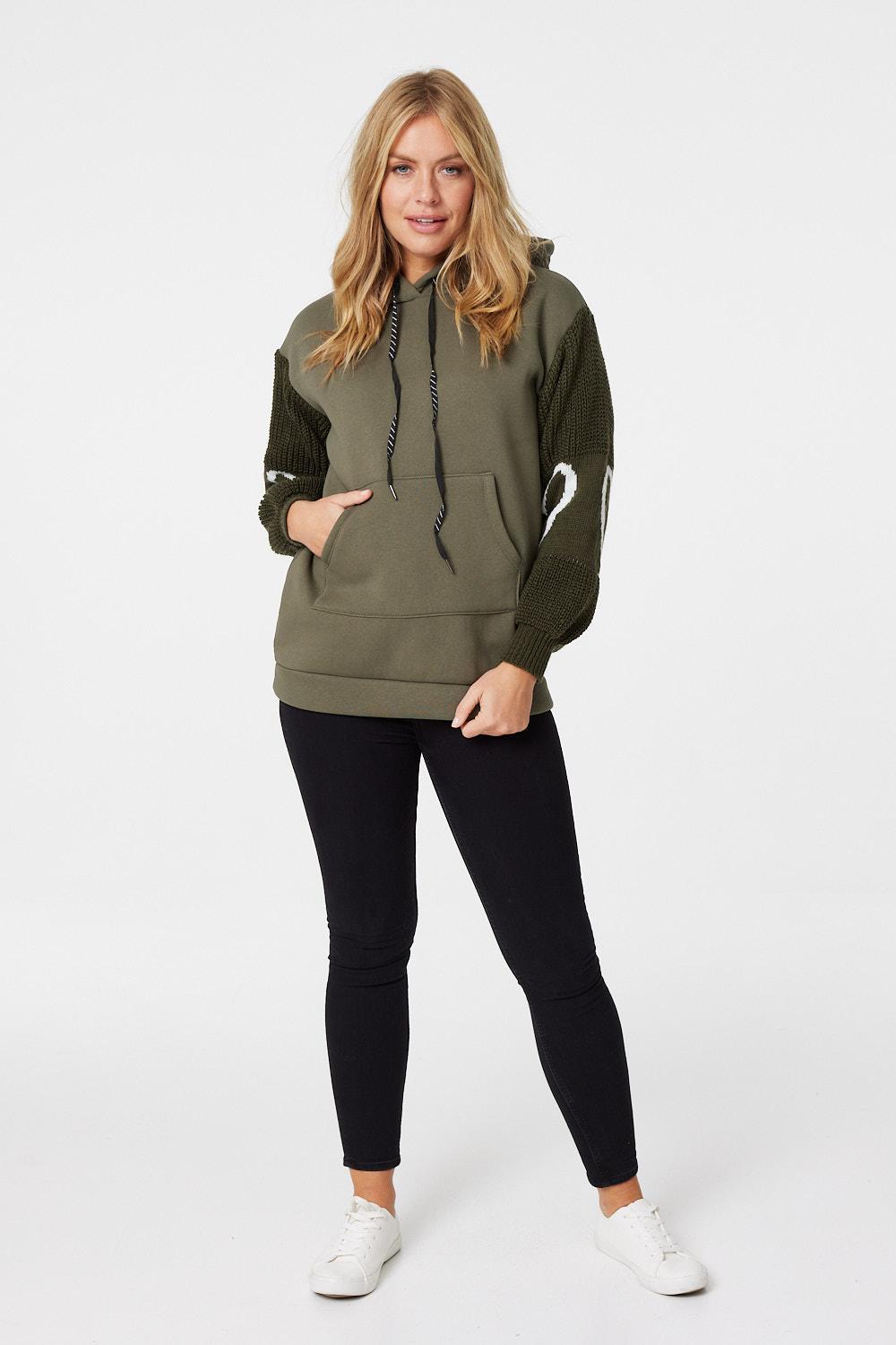 Green | Heart Print Knit Sleeve Jumper