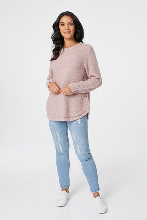 Pink | Long Sleeve Relaxed Knit Jumper