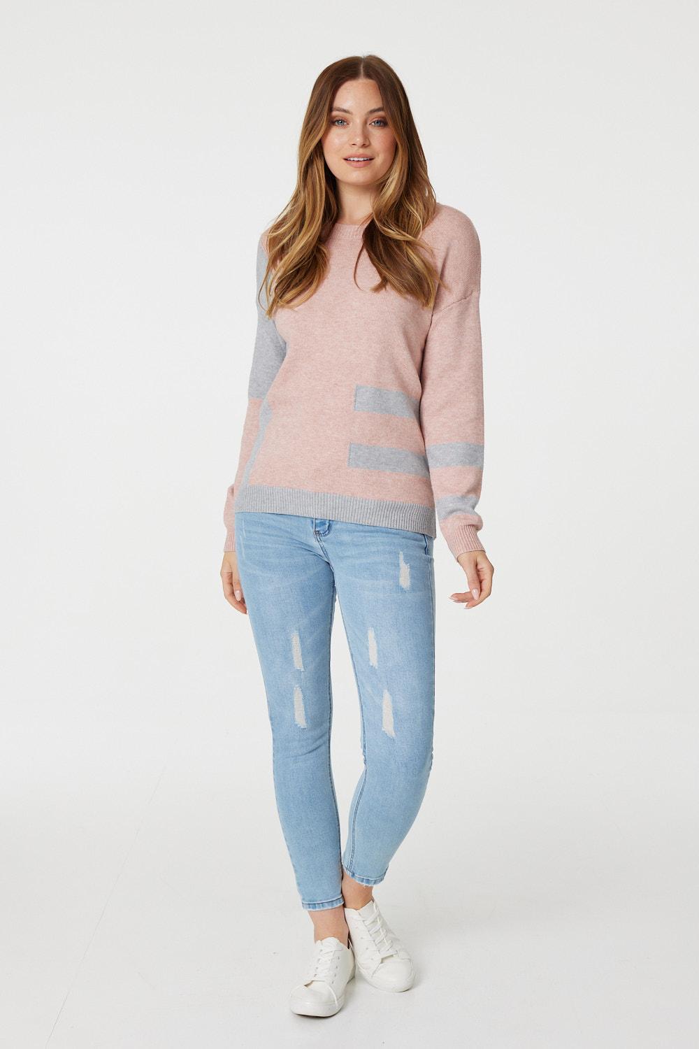 Pink | Colour Block Jumper