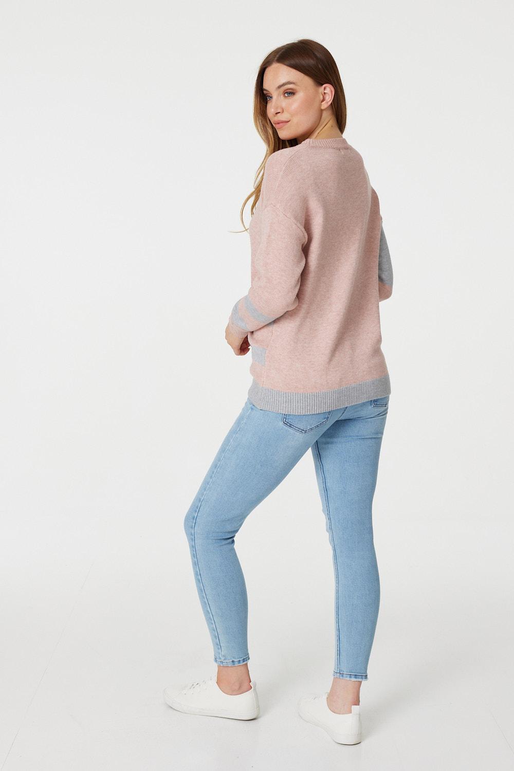 Pink | Colour Block Jumper