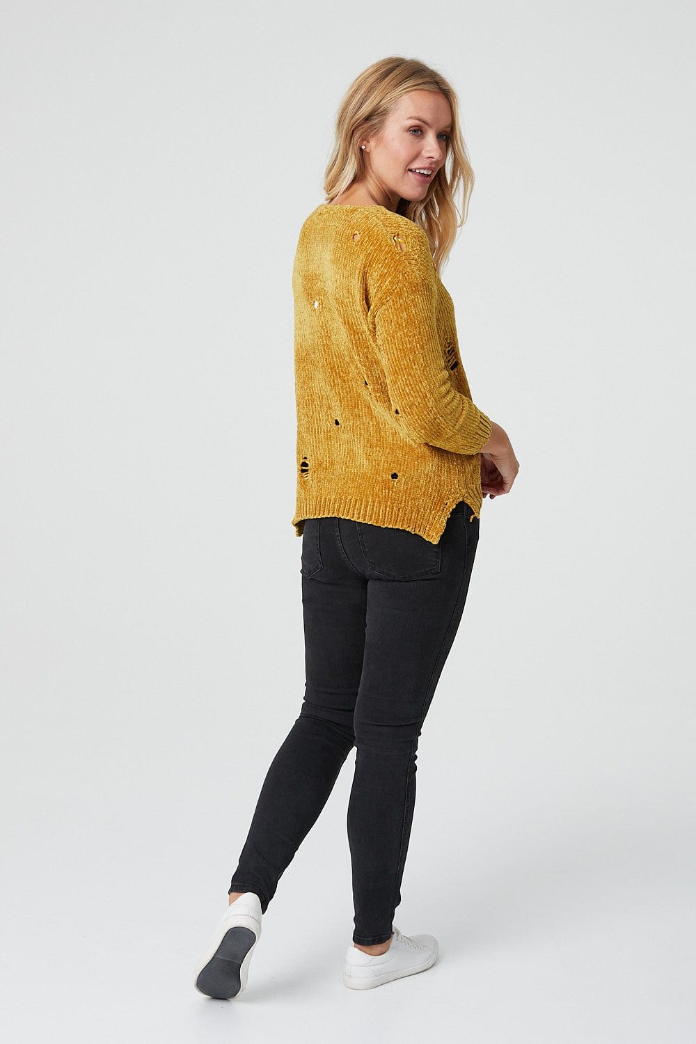 Yellow | Distressed Chenille Jumper