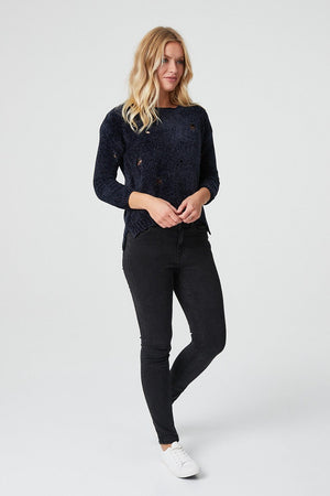 Navy | Distressed Chenille Jumper