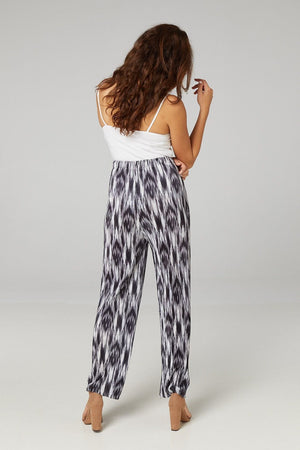 Black And White | Abstract Print High Waist Trousers