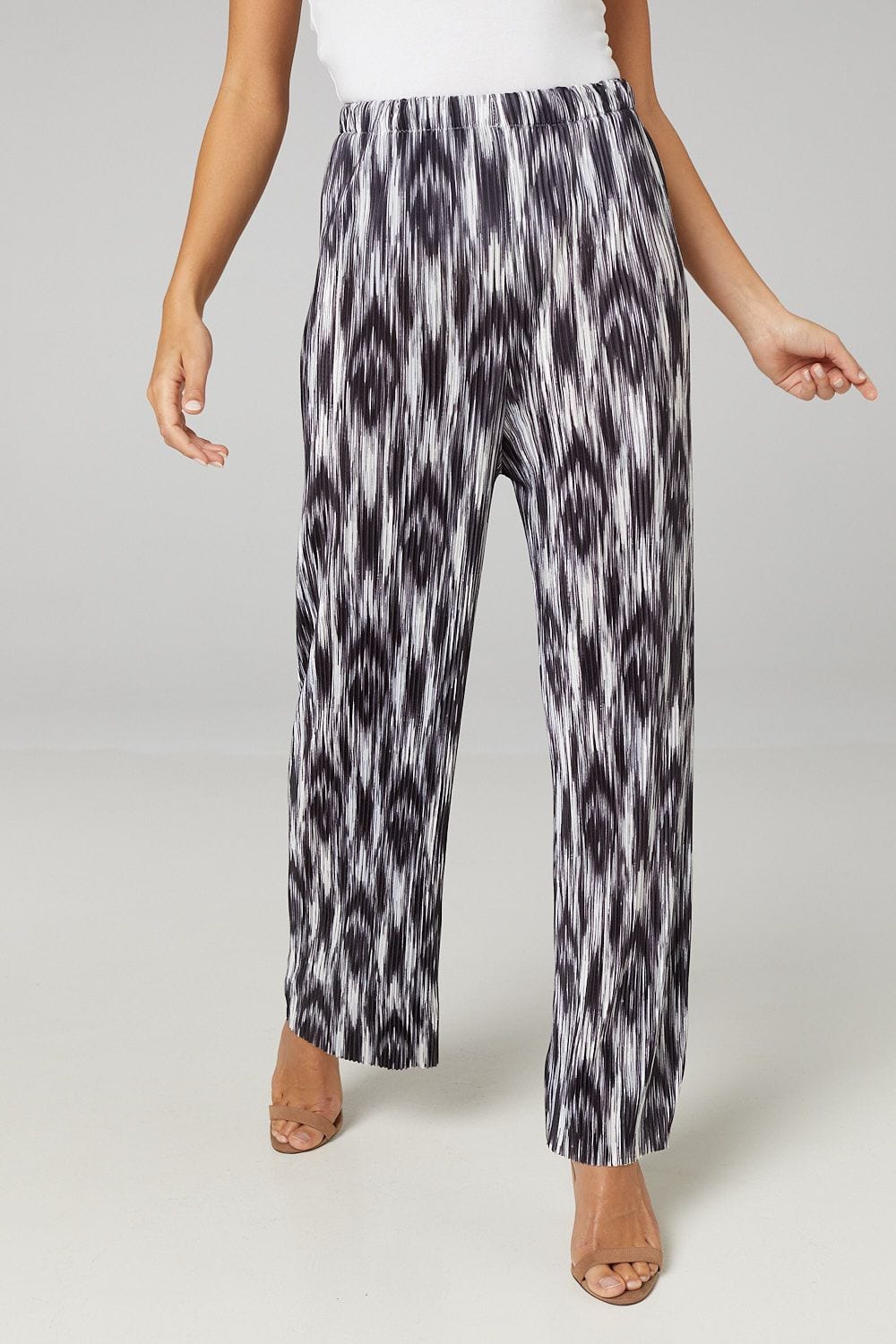 Black And White | Abstract Print High Waist Trousers