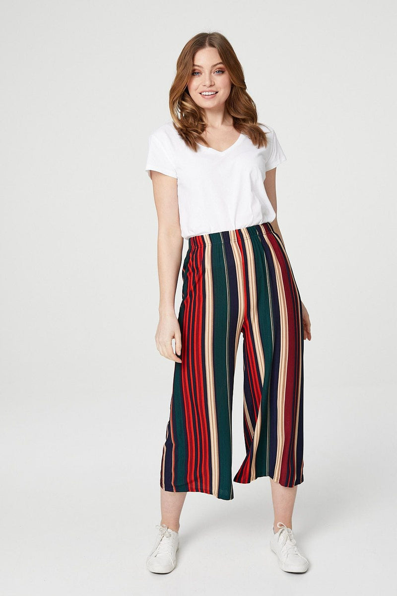Red | Striped Culottes