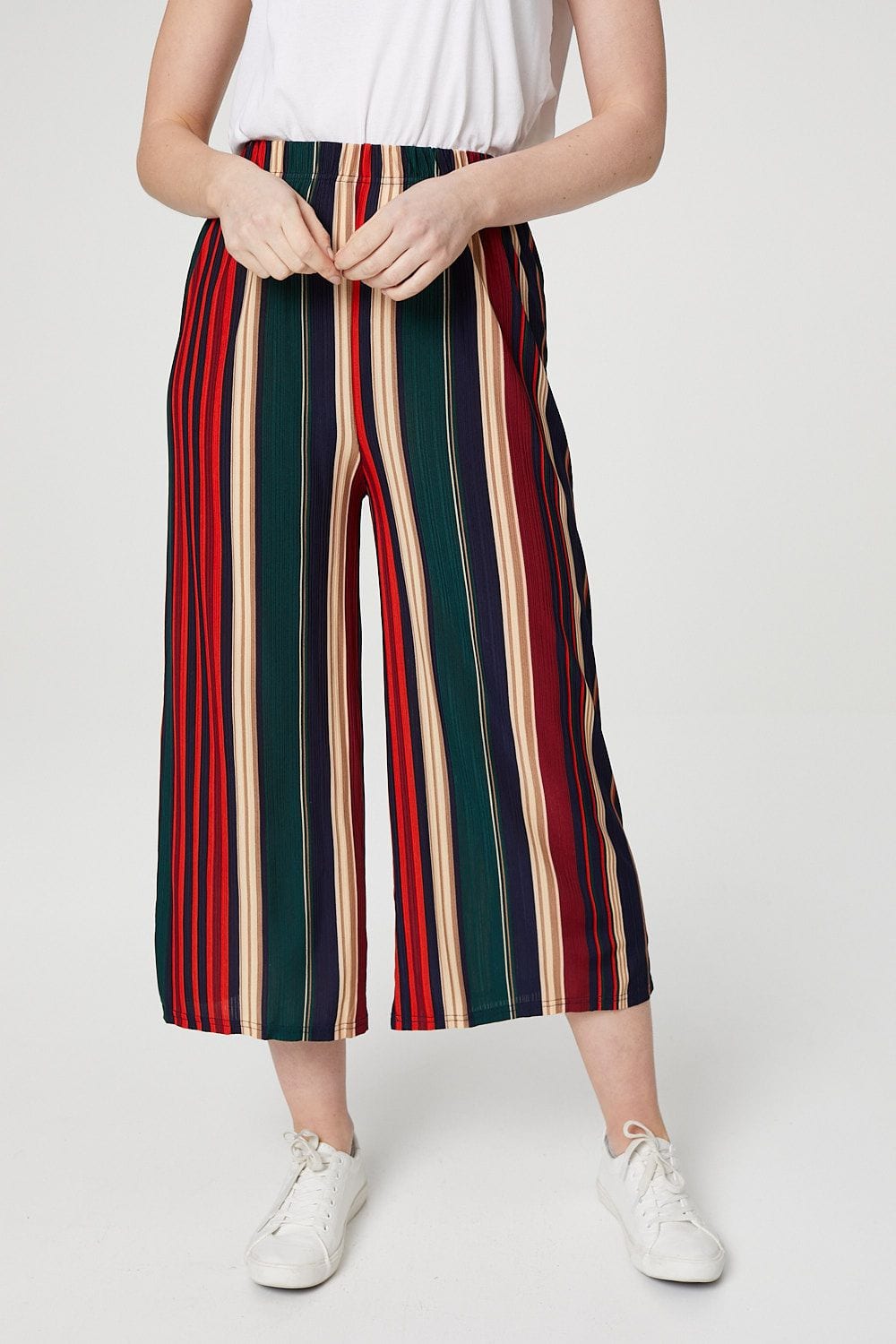 Red | Striped Culottes