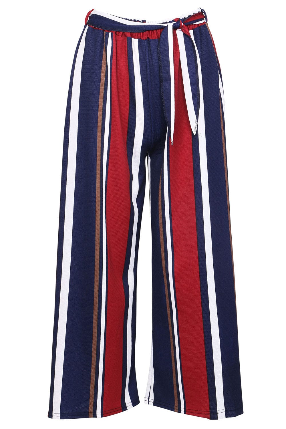 Navy | Striped Cropped Trousers
