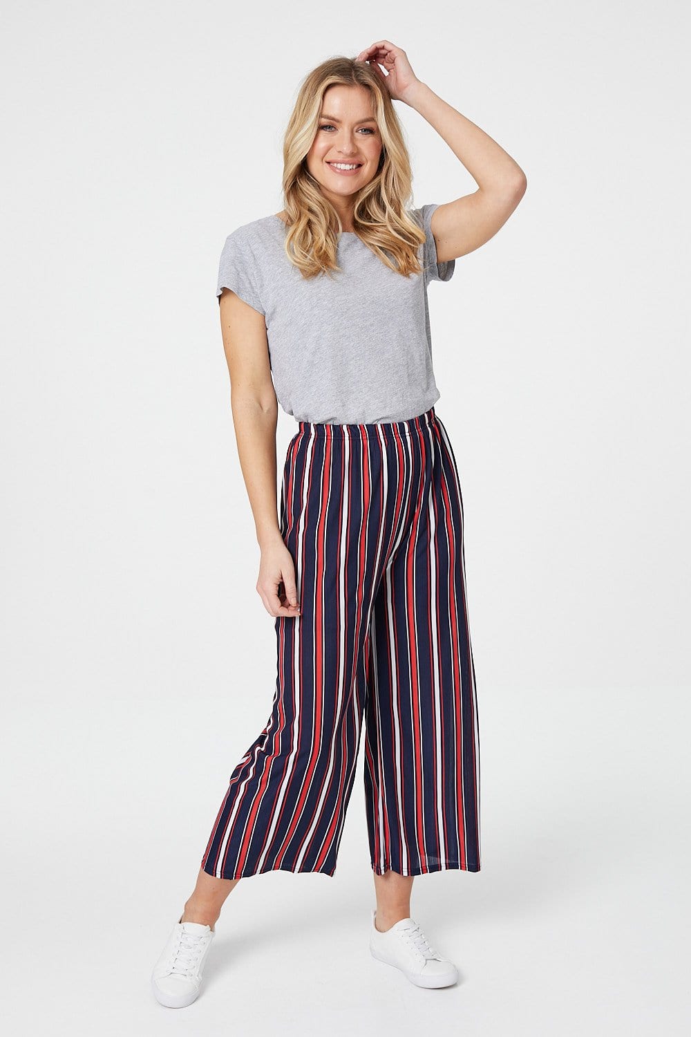 Stripe Wide Leg Trousers Izabel London