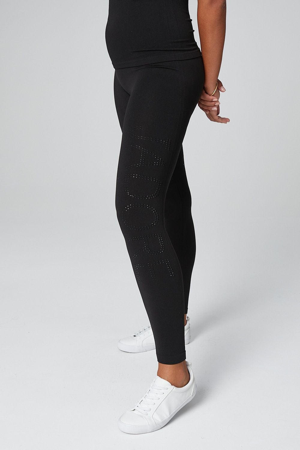 Black | J'adore Embellished Slogan Loungewear Set