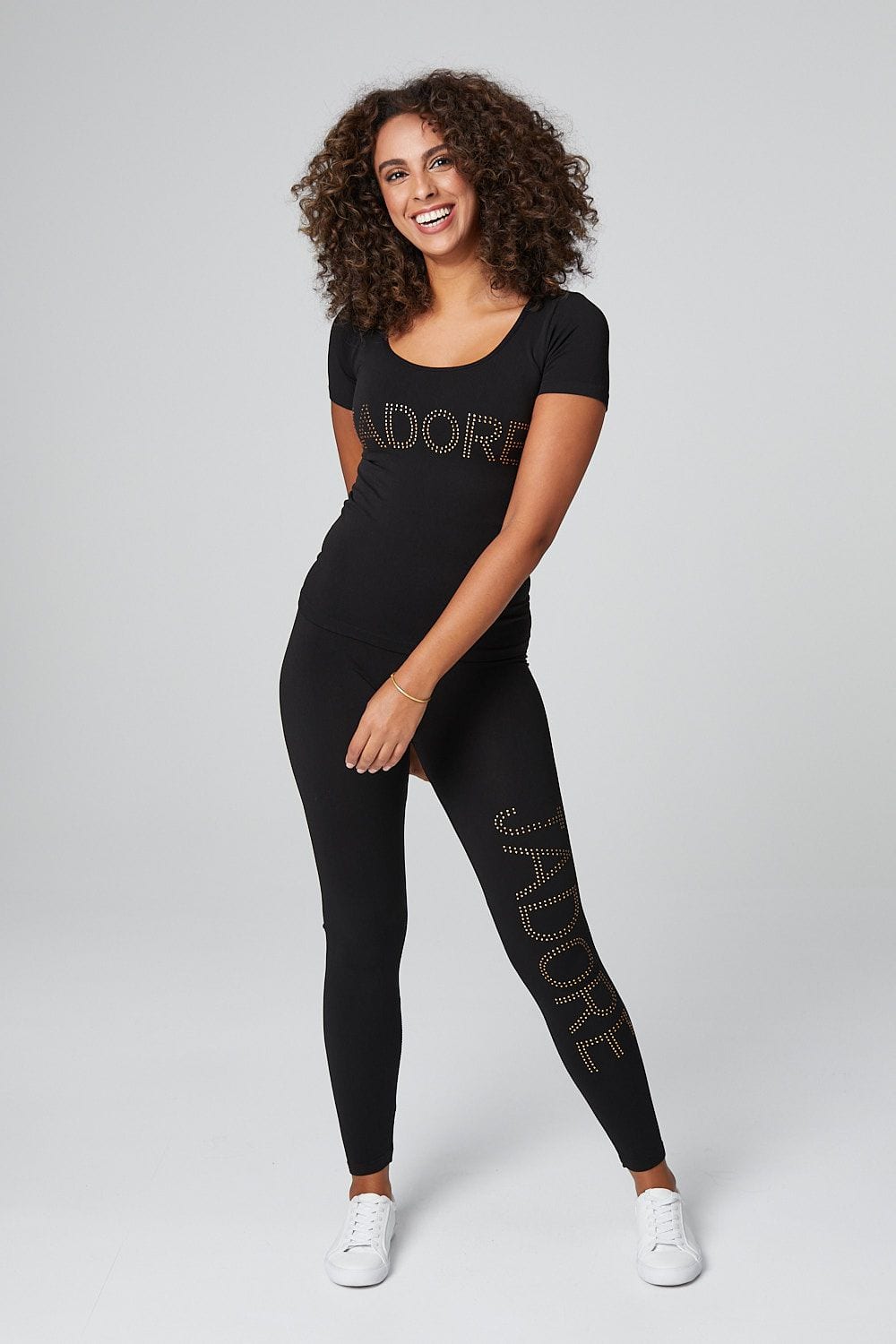 Yellow | J'adore Embellished Slogan Loungewear Set