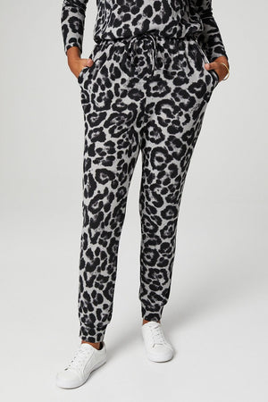 Grey | Leopard Print Relaxed Lounge Set