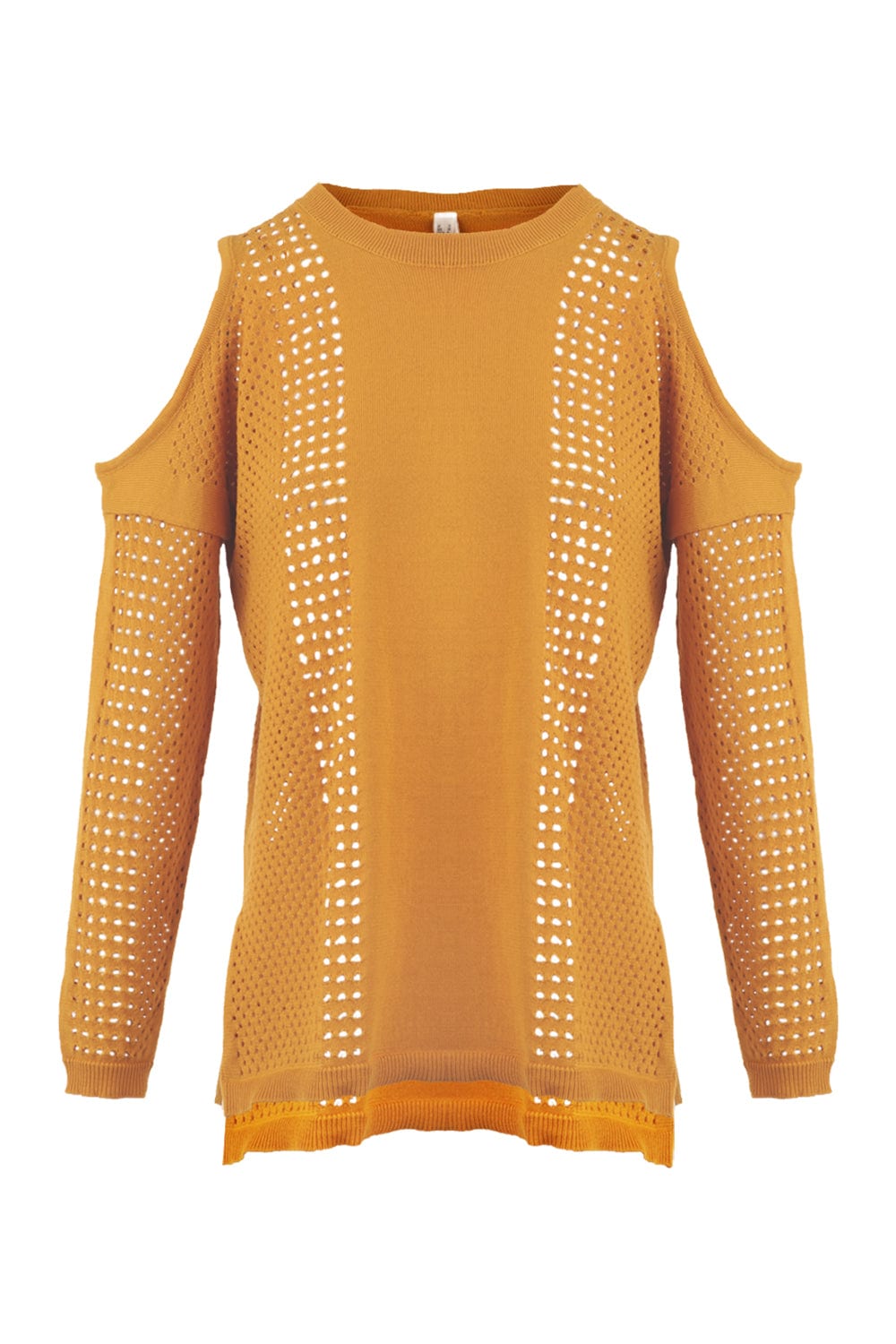 Yellow | Cold Shoulder Cut-Out Top