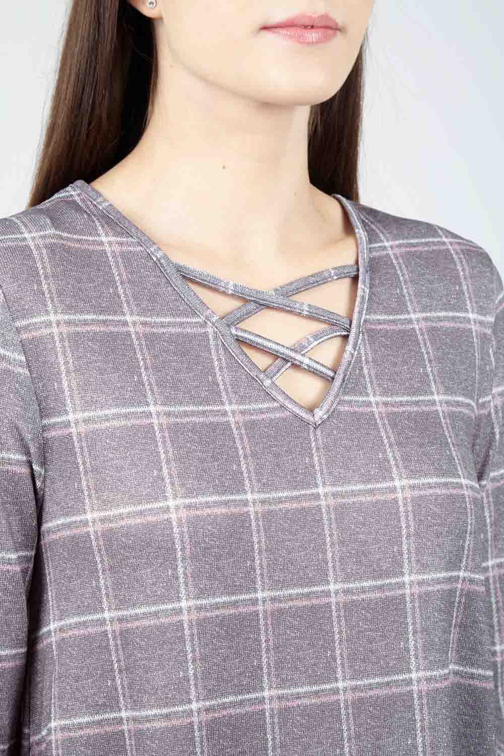Red | Checked Swing Top