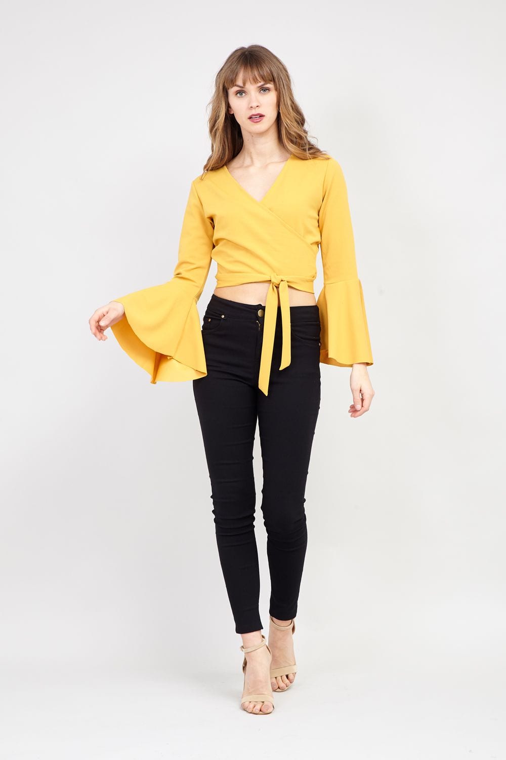 Mustard | Wrap Front Crop Top