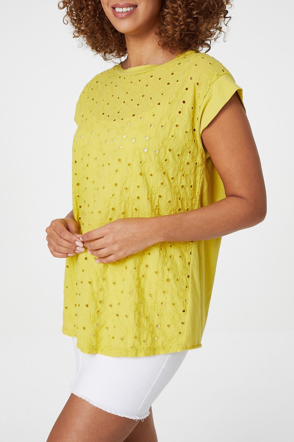 Yellow | Embroidered Front T-Shirt