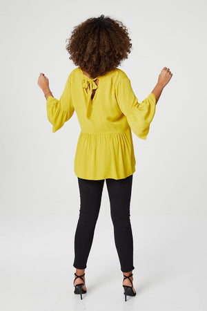 Mustard | Tie Back Boxy Blouse