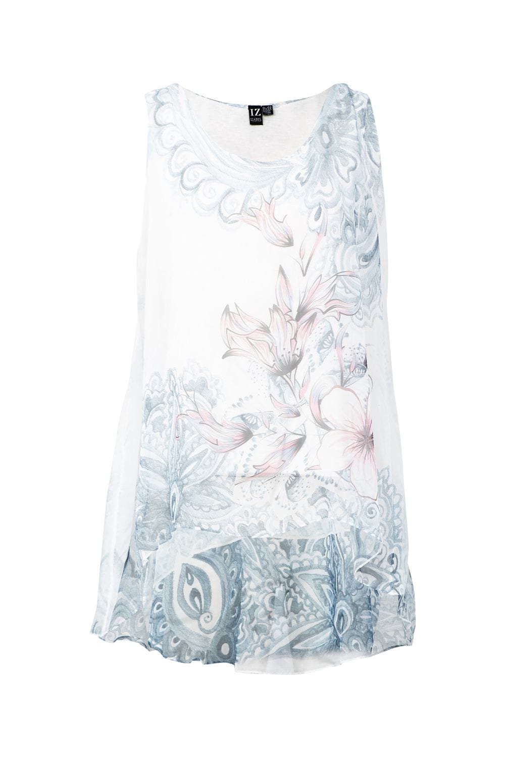 White | Floral Graphic Vest