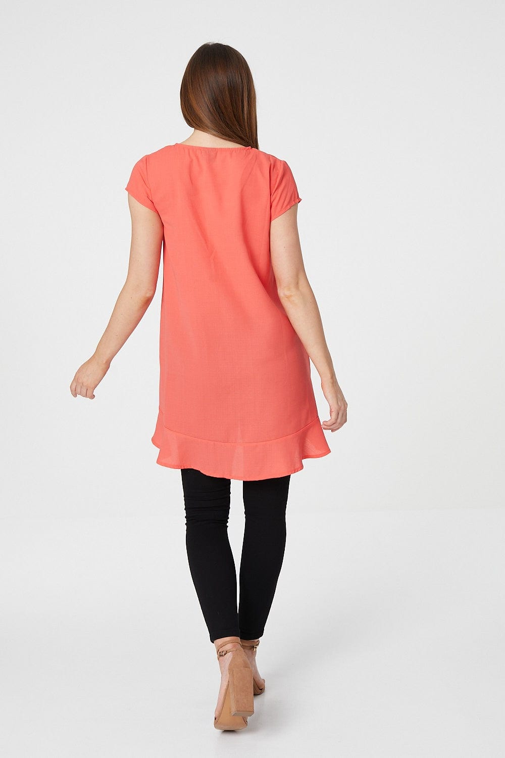 Coral | Cap Sleeve High Low Blouse