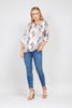 White | Leaf Print Blouse