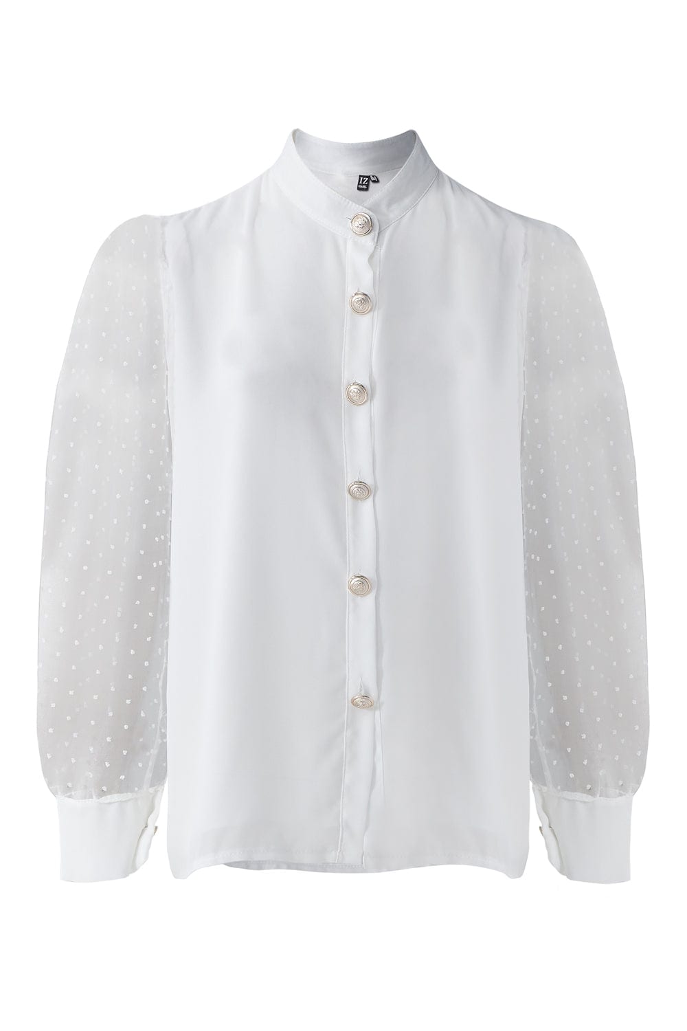White | Sheer Puff Sleeve Shirt