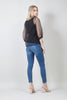Black | Polka Dot Button Front Sheer Shirt