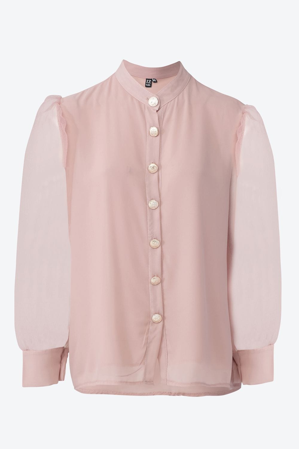 Pink | Sheer Organza Sleeve Shirt