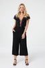Black | V-Neck Sheer Panel Bodysuit
