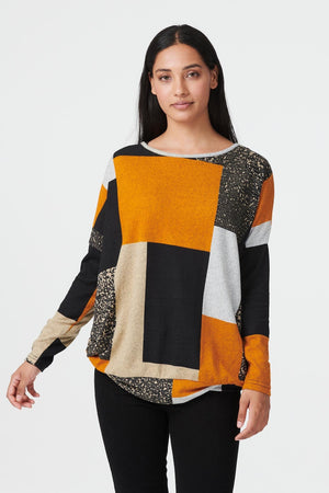 MUSTARD | Colour Block Slouchy Jumper