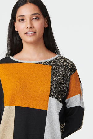 MUSTARD | Colour Block Slouchy Jumper