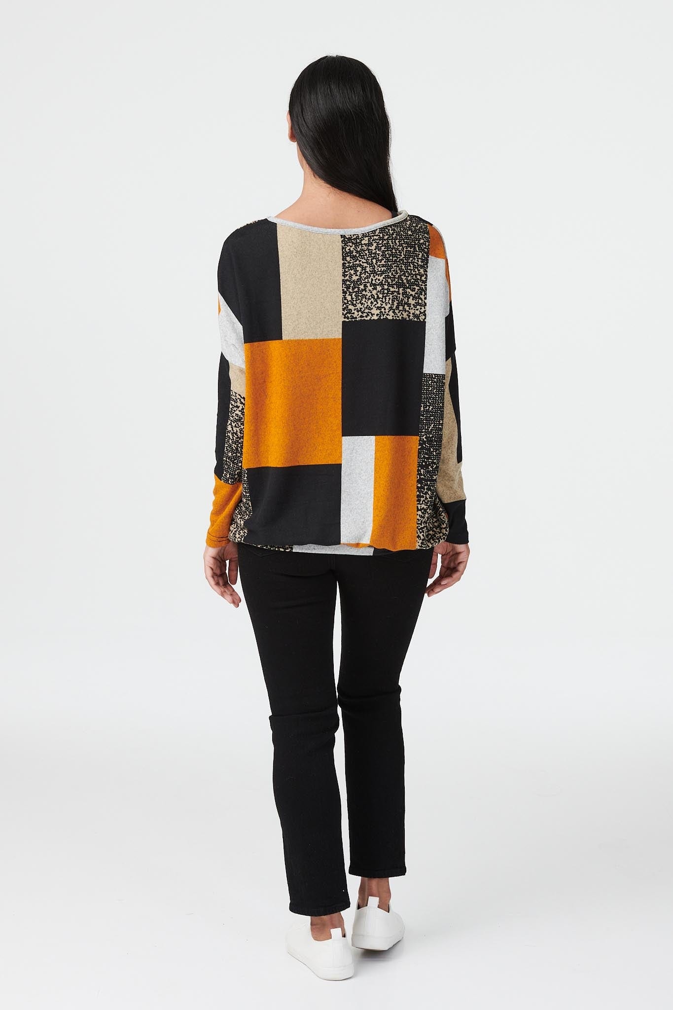 MUSTARD | Colour Block Slouchy Jumper