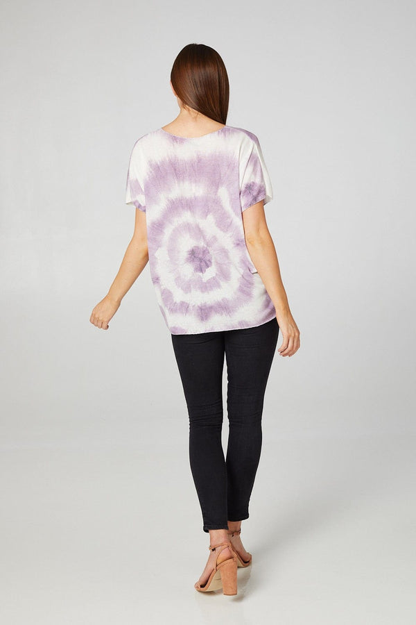 Purple | Tie Dye V-Neck T-Shirt
