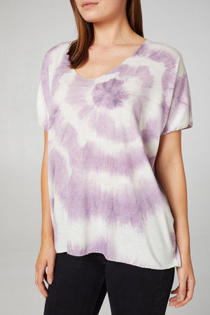 Purple | Tie Dye V-Neck T-Shirt