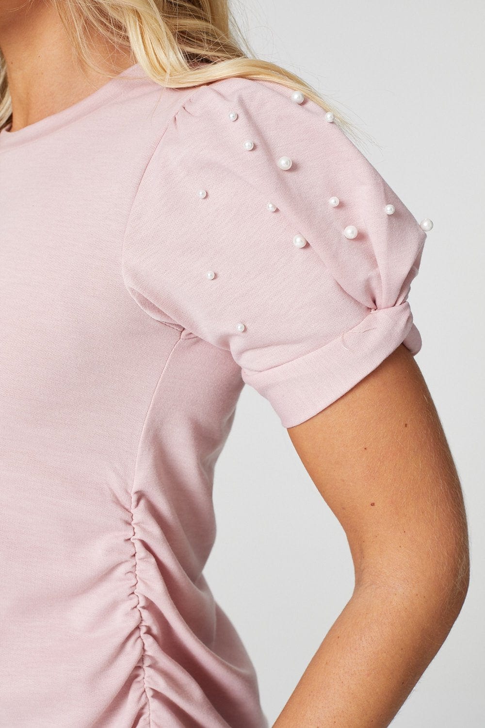 Pearl Embellished Short Sleeve T-Shirt