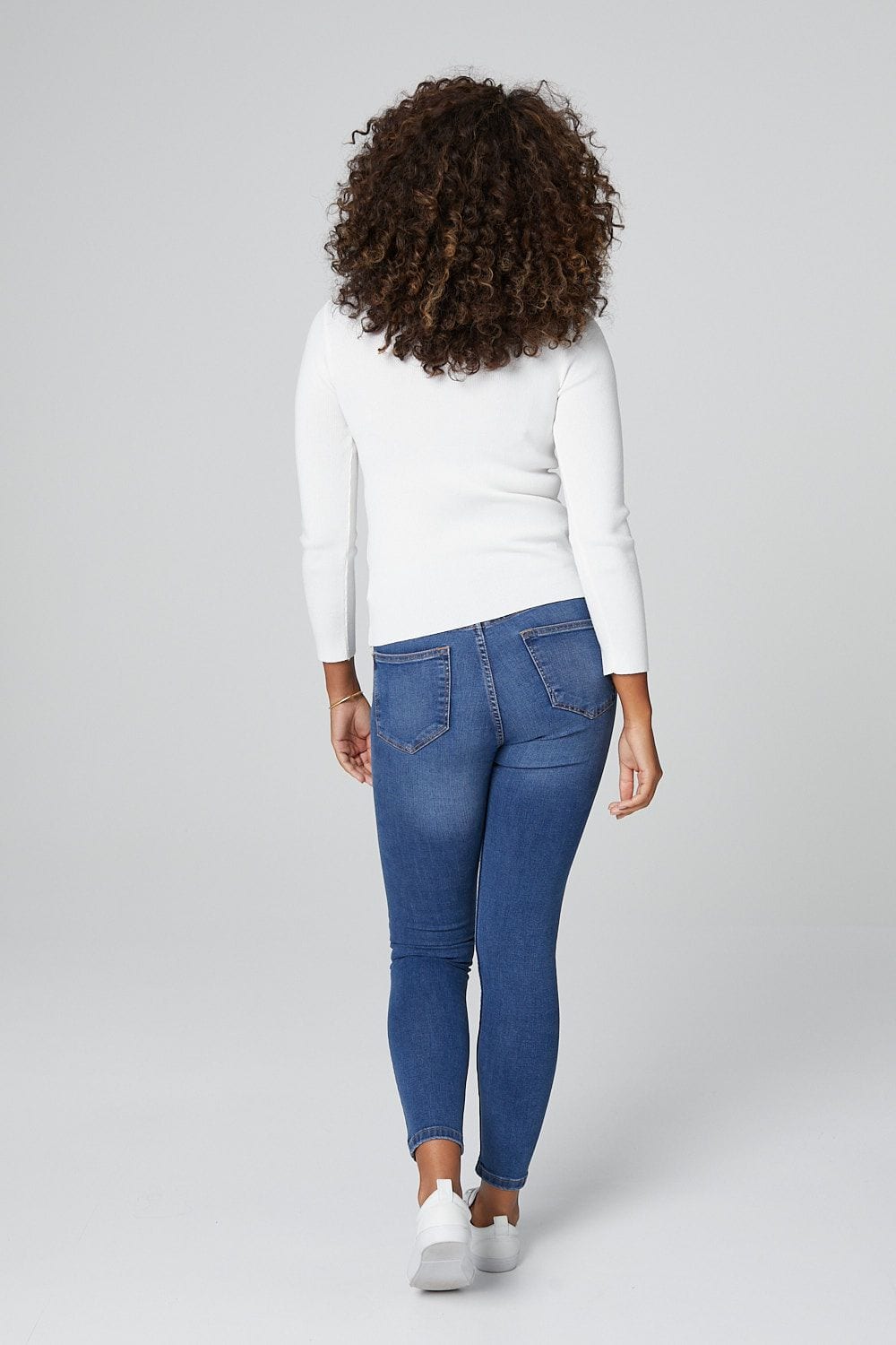 White | Slogan Print 3/4 Sleeve Top