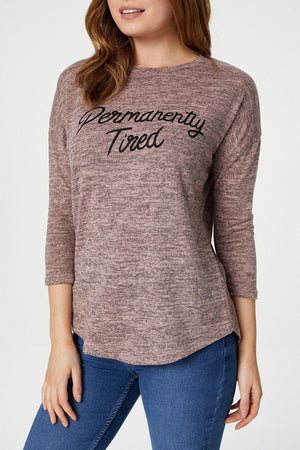 Pink | Logo Print 'Permanently Tiered' Top