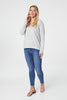 Grey | Embossed Logo Print Slouchy Top