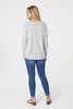 Grey | Embossed Logo Print Slouchy Top