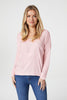 Pink | Embossed Logo Print Slouchy Top