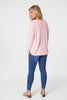 Pink | Embossed Logo Print Slouchy Top