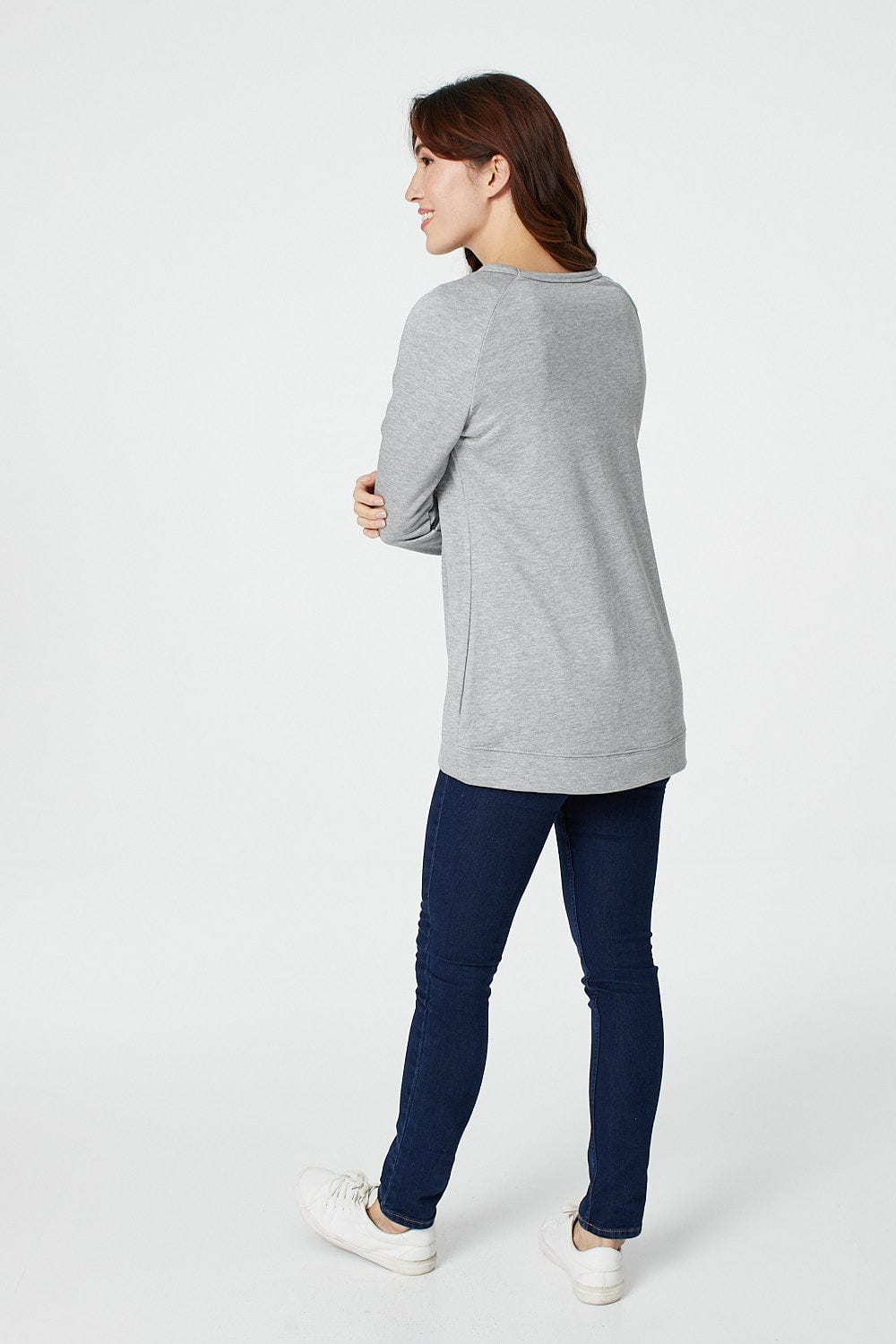 Grey | Queen of Hearts Relaxed Jumper