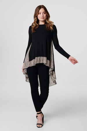 Pink | Long Sleeve Contrast Panel T-Shirt