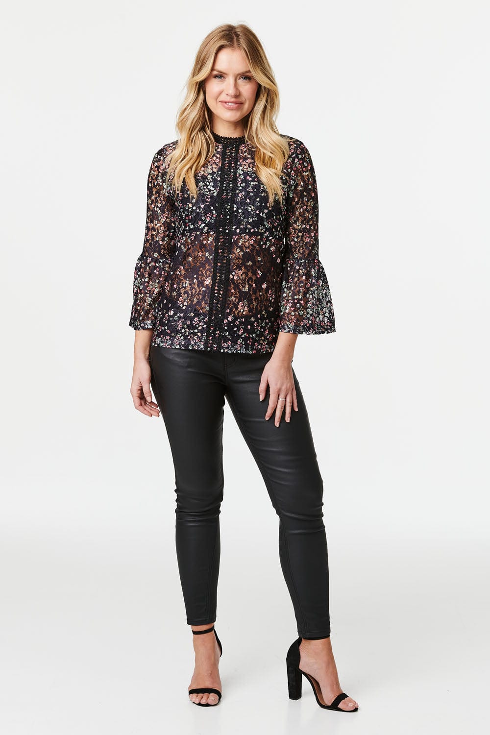 Black | Ditsy Floral Lace Blouse