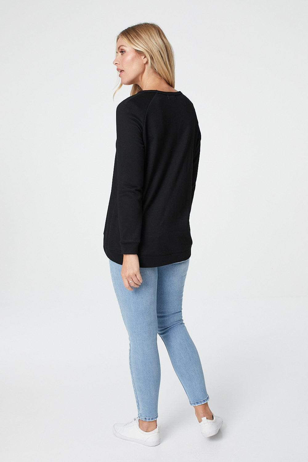 Black | Luxe Printed Relaxed Jumper