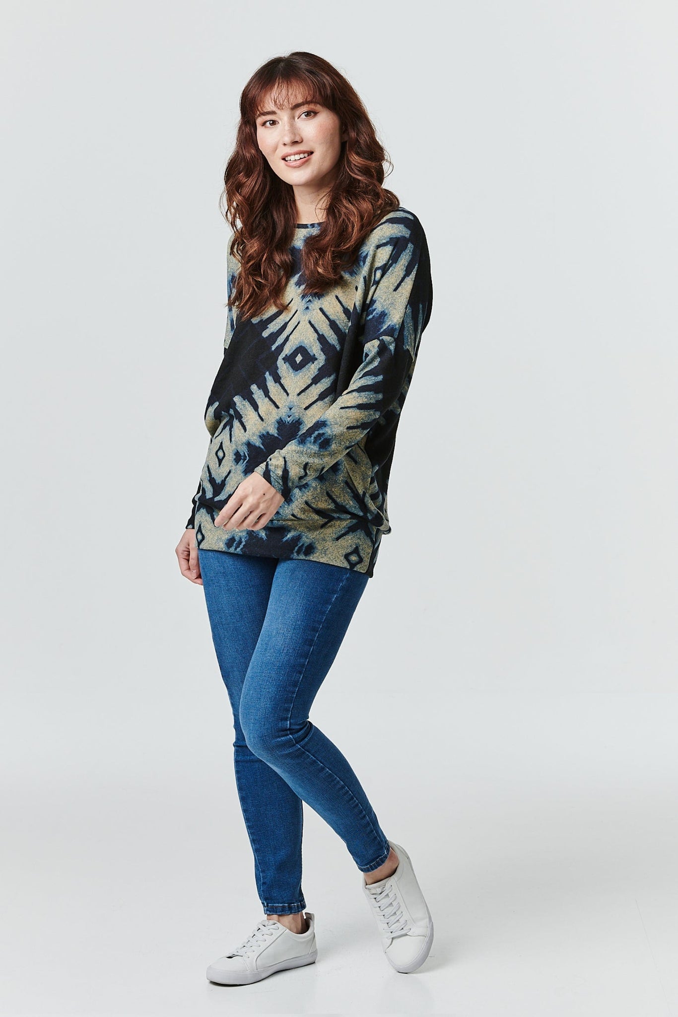 Navy | Tie Dye Relaxed Jumper