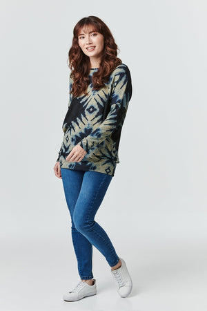 Navy | Tie Dye Relaxed Jumper