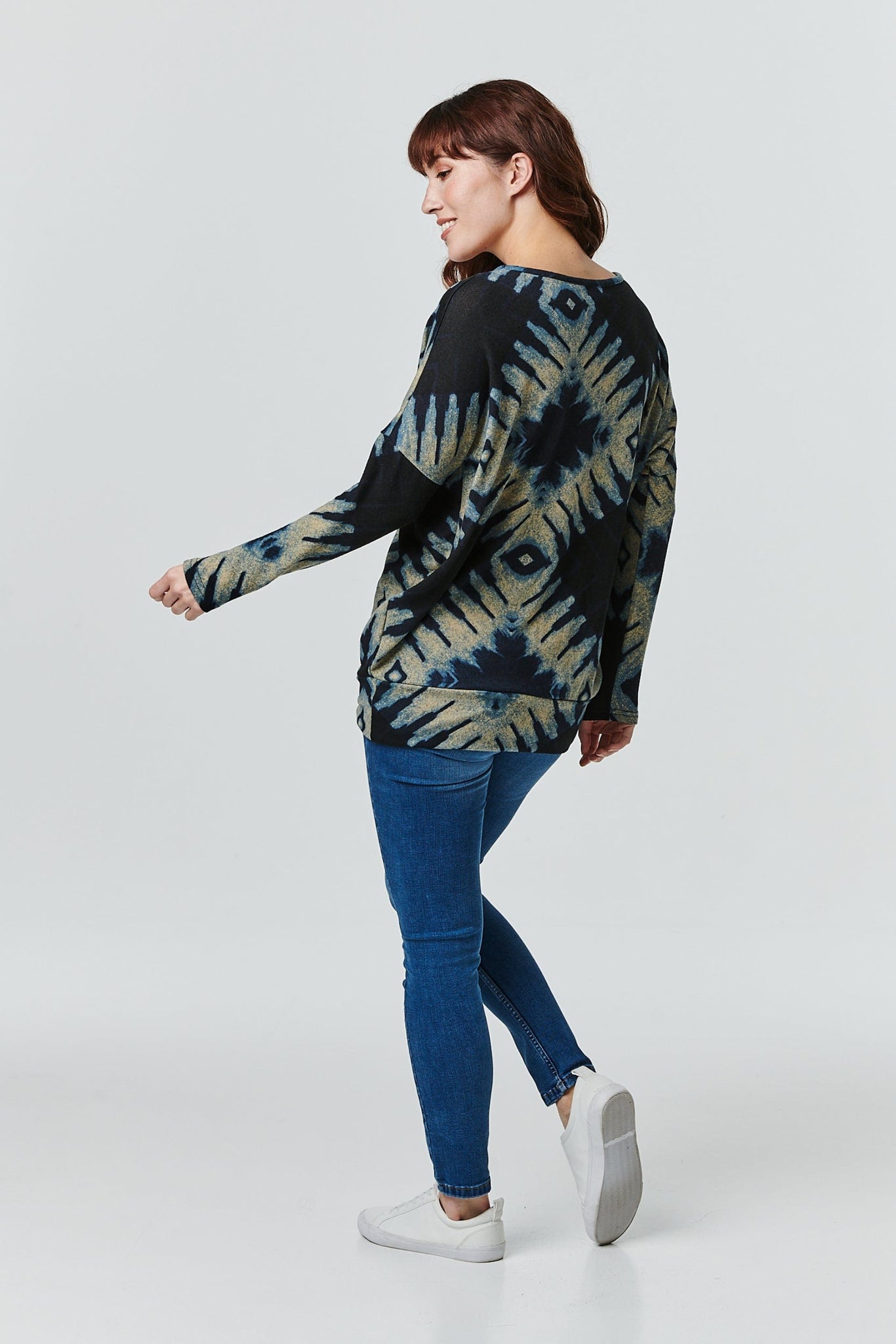 Navy | Tie Dye Relaxed Jumper