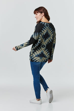Navy | Tie Dye Relaxed Jumper