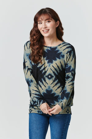 Navy | Tie Dye Relaxed Jumper